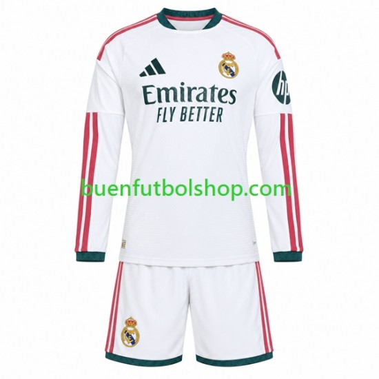 Camiseta de Fútbol Real Madrid 2026-2027 Primera Equipación Manga Larga Niño