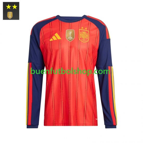 Camiseta de Fútbol España 2026-2027 Primera Equipación Manga Larga Hombre