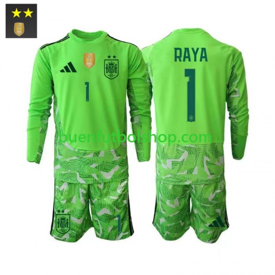 Camiseta de Fútbol España Portero David Raya 1 2026-2027 Tercera Equipación Manga Larga Niño