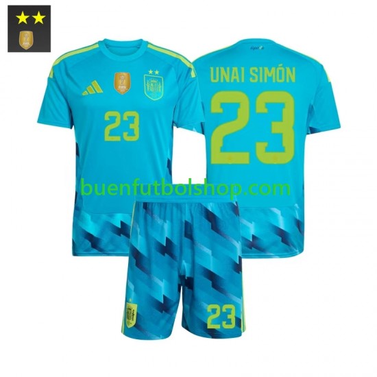 Camiseta de Fútbol España Portero Unai Simon 23 2026-2027 Primera Equipación Manga Corta Niño
