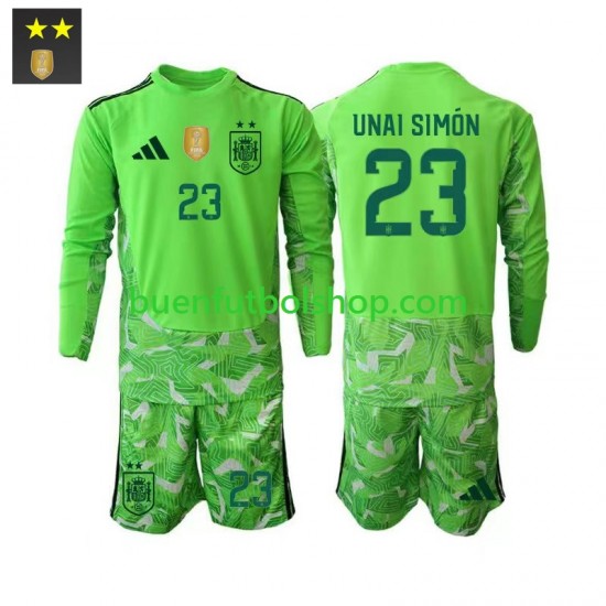 Camiseta de Fútbol España Portero Unai Simon 23 2026-2027 Tercera Equipación Manga Larga Niño