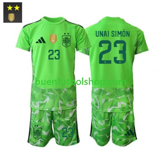 Camiseta de Fútbol España Portero Unai Simon 23 2026-2027 Tercera Equipación Manga Corta Niño