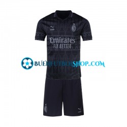 Camiseta de Fútbol AC Milan 2023-2024 Cuarta Equipación Negro Manga Corta Niño Camiseta de Fútbol AC Milan 2023-2024 Cuarta Equipación Negro Manga Corta Niño