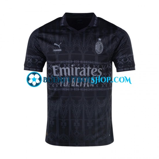 Camiseta de Fútbol AC Milan 2023-2024 Cuarta Equipación Negro Manga Corta Hombre