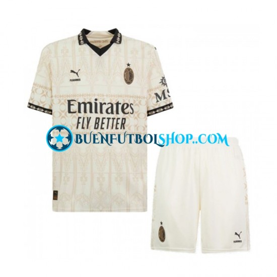 Camiseta de Fútbol AC Milan 2023-2024 Cuarta Equipación Manga Corta Niño