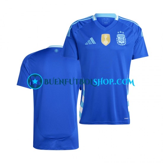 Camiseta de Fútbol Argentina Copa America 2024 Segunda Equipación Azul Manga Corta Hombre