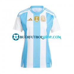 Camiseta de Fútbol Argentina Copa America 2024 Primera Equipación Azul Blanco Manga Corta para Mujer
