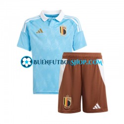 Camiseta de Fútbol Bélgica Euro 2024 Segunda Equipación Azul Manga Corta Niño