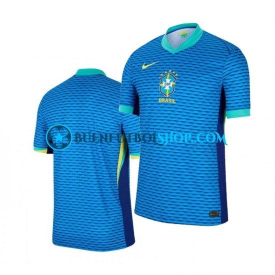 Camiseta de Fútbol Brasil Copa America 2024 Segunda Equipación Azul Manga Corta Hombre