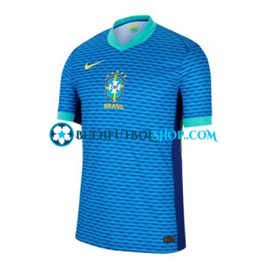 Camiseta de Fútbol Brasil Copa America 2024 Segunda Equipación Azul Manga Corta Hombre