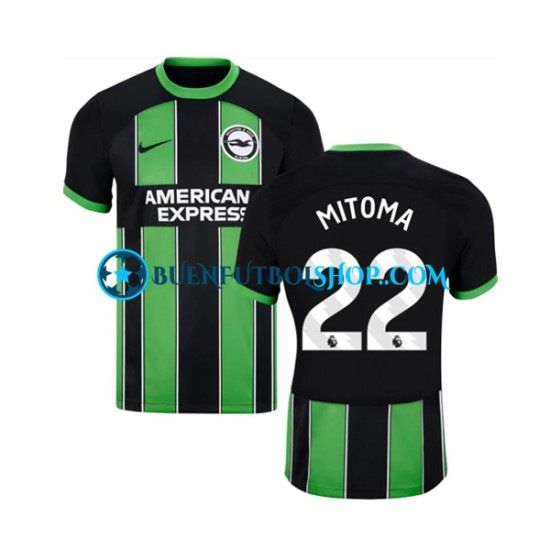 Camiseta de Fútbol Brighton Hove Albion Mitoma 22 2023-2024 Segunda Equipación Manga Corta Hombre