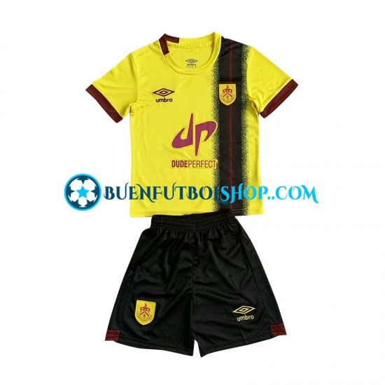 Camiseta de Fútbol Burnley 2023-2024 Segunda Equipación Amarillo Manga Corta Niño