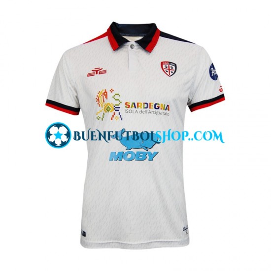 Camiseta de Fútbol Cagliari 2023-2024 Segunda Equipación Manga Corta Hombre