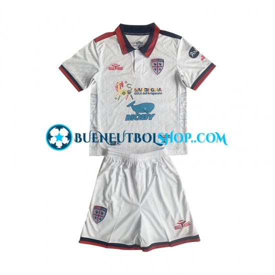 Camiseta de Fútbol Cagliari 2023-2024 Segunda Equipación Manga Corta Niño