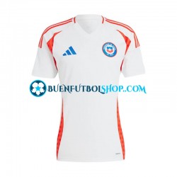 Camiseta de Fútbol Chile Copa America 2024 Segunda Equipación Blanco Manga Corta Hombre