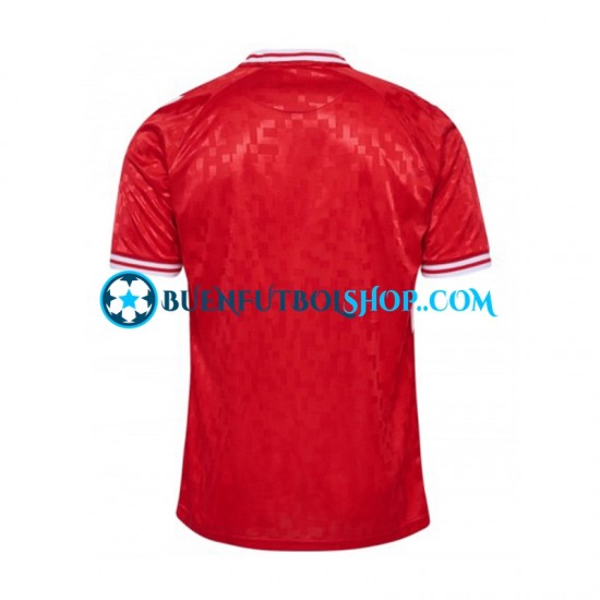 Camiseta de Fútbol Dinamarca Euro 2024 Primera Equipación Rojo Manga Corta Hombre