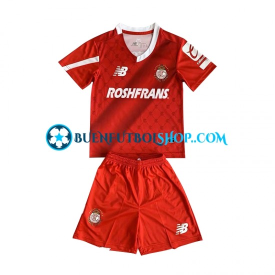 Camiseta de Fútbol Deportivo Toluca 2023-2024 Primera Equipación Rojo Manga Corta Niño