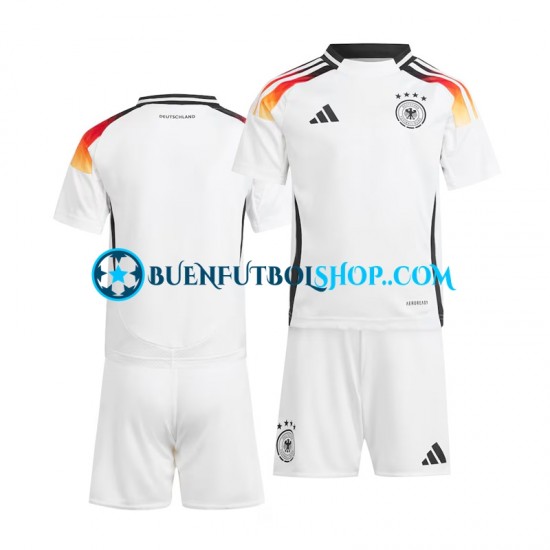 Camiseta de Fútbol Alemania Euro 2024 Primera Equipación Blanco Manga Corta Niño