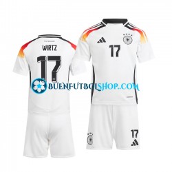 Camiseta de Fútbol Alemania Florian Wirtz 17 Euro 2024 Primera Equipación Blanco Manga Corta Niño
