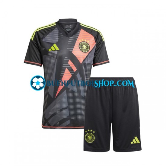 Camiseta de Fútbol Alemania Portero Euro 2024 Primera Equipación Negro Manga Corta Niño