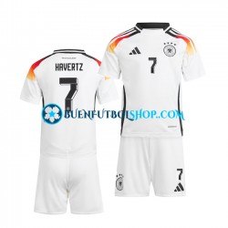 Camiseta de Fútbol Alemania Havertz 7 Euro 2024 Primera Equipación Blanco Manga Corta Niño