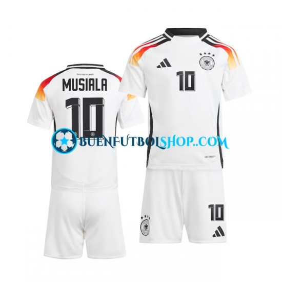 Camiseta de Fútbol Alemania Jamal Musiala 10 Euro 2024 Primera Equipación Blanco Manga Corta Niño