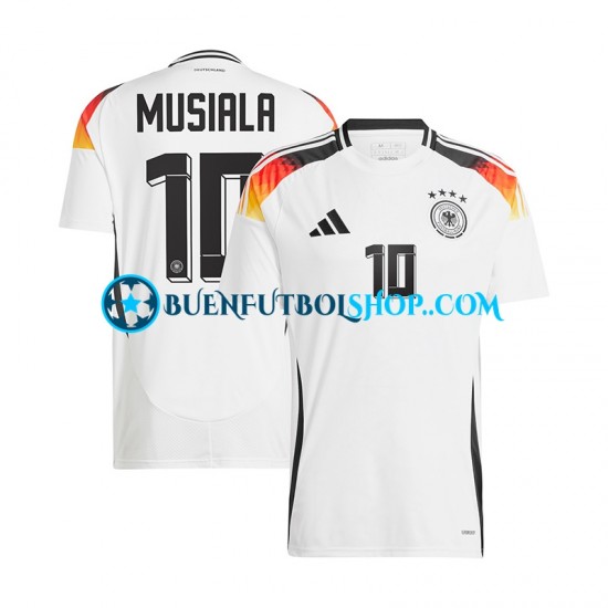 Camiseta de Fútbol Alemania Jamal Musiala 10 Euro 2024 Primera Equipación Blanco Manga Corta Hombre