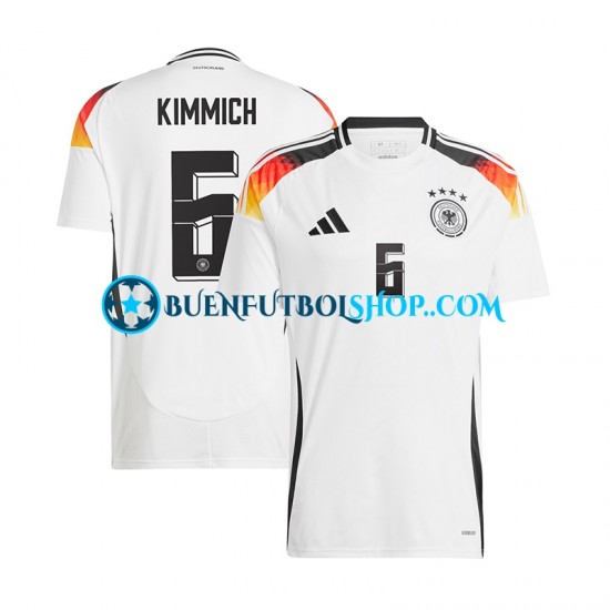 Camiseta de Fútbol Alemania Joshua Kimmich 6 Euro 2024 Primera Equipación Blanco Manga Corta Hombre