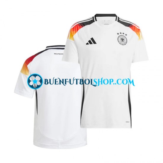 Camiseta de Fútbol Alemania Euro 2024 Primera Equipación Blanco Manga Corta Hombre