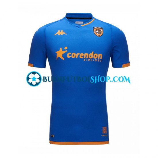 Camiseta de Fútbol Hull City 2023-2024 Tercera Equipación Azul Manga Corta Hombre