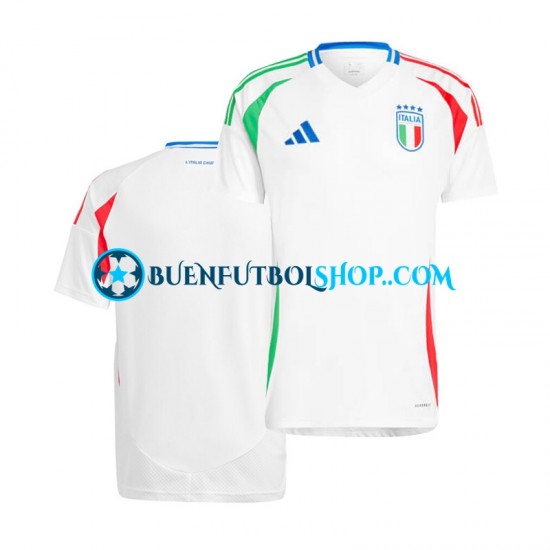 Camiseta de Fútbol Italia Euro 2024 Segunda Equipación Blanco Manga Corta Hombre