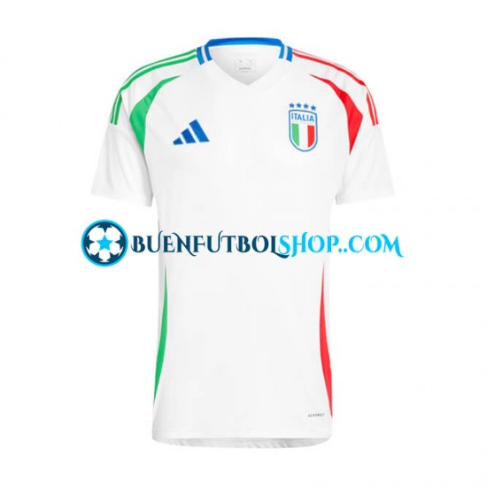 Camiseta de Fútbol Italia Euro 2024 Segunda Equipación Blanco Manga Corta Hombre