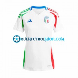 Camiseta de Fútbol Italia Euro 2024 Segunda Equipación Blanco Manga Corta para Mujer
