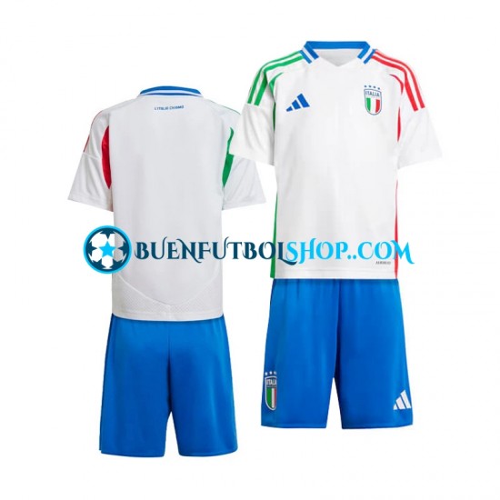 Camiseta de Fútbol Italia Euro 2024 Segunda Equipación Blanco Manga Corta Niño