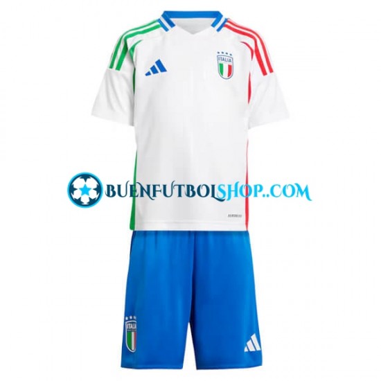 Camiseta de Fútbol Italia Euro 2024 Segunda Equipación Blanco Manga Corta Niño