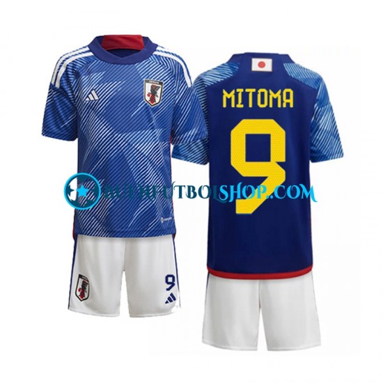 Camiseta de Fútbol Japón Mitoma 9 World Cup 2022 Primera Equipación Manga Corta Niño