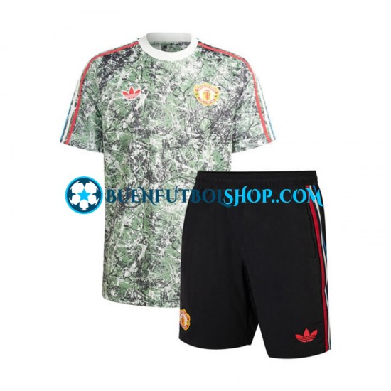 Camiseta de Fútbol Manchester United Stone Roses 2023-2024 Primera Equipación Manga Corta Niño