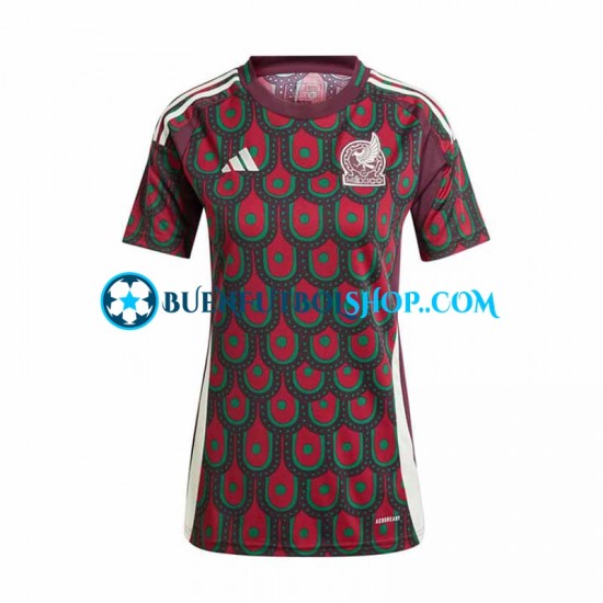 Camiseta de Fútbol México Copa America 2024 Primera Equipación Manga Corta para Mujer