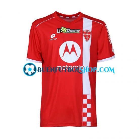 Camiseta de Fútbol Monza 2023-2024 Primera Equipación Rojo Manga Corta Hombre