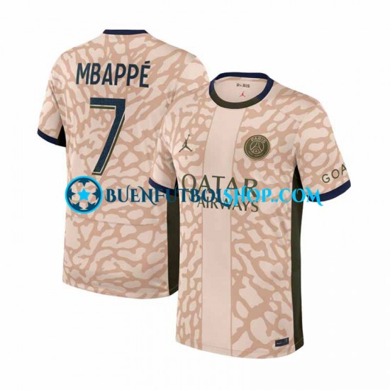 Camiseta de Fútbol Paris Saint-Germain Kylian Mbappe 7 2023-2024 Cuarta Equipación Manga Corta Hombre