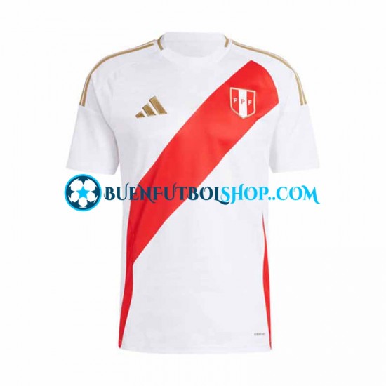 Camiseta de Fútbol Perú Copa America 2024 Primera Equipación Manga Corta Hombre