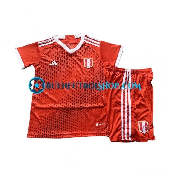 Camiseta de Fútbol Perú 2023 Segunda Equipación Rojo Manga Corta Niño