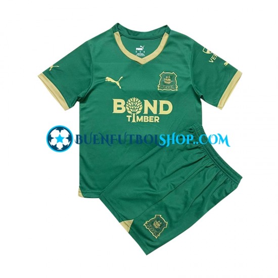 Camiseta de Fútbol Plymouth Argyle 2023-2024 Primera Equipación Verde Manga Corta Niño