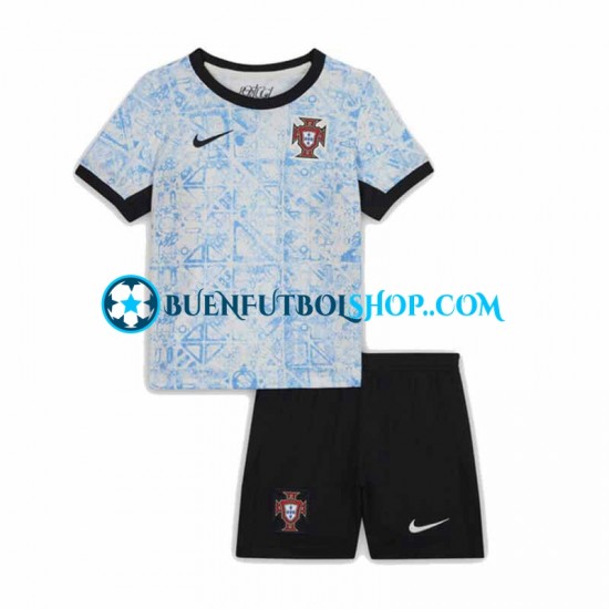 Camiseta de Fútbol Portugal Euro 2024 Segunda Equipación Manga Corta Niño