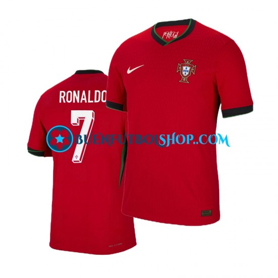 Camiseta de Fútbol Portugal Cristiano Ronaldo 7 Euro 2024 Primera Equipación Rojo Manga Corta Hombre