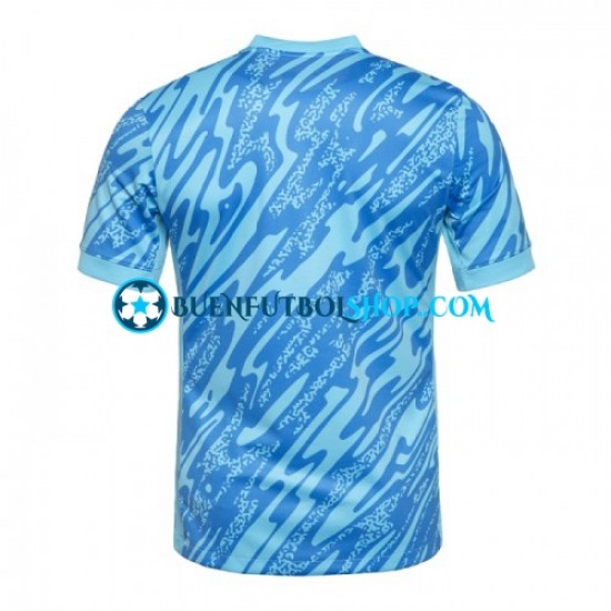 Camiseta de Fútbol Portugal Portero Euro 2024 Tercera Equipación Azul Manga Corta Hombre