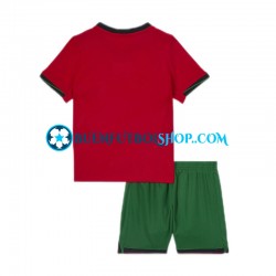 Camiseta de Fútbol Portugal Euro 2024 Primera Equipación Rojo Manga Corta Niño