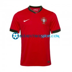 Camiseta de Fútbol Portugal Euro 2024 Primera Equipación Rojo Manga Corta Hombre