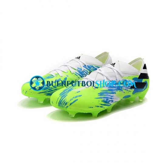 Adidas Nemeziz9.1 FG Azul Verde Negro Botas de Fútbol