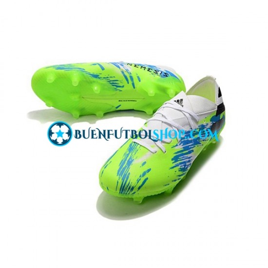 Adidas Nemeziz9.1 FG Azul Verde Negro Botas de Fútbol